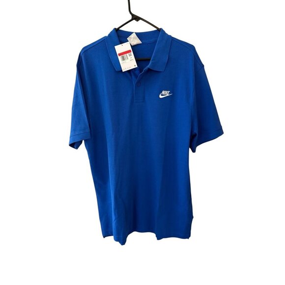 Nike Mens Blue Polo Shirt Size L Short Sleeve Dri-Fit Lightweight Casual NWT - Picture 1 of 5